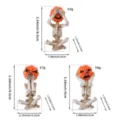 Set of three Halloween skeleton figurines with pumpkin heads in yoga meditation poses - Yoga Meditation Pumpkin Head Skeleton Style (T3-1) / Three-Piece Set