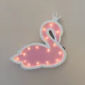 Creative pink swan LED night light with warm yellow bulbs for nursery wall decoration - Pink