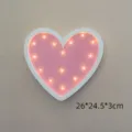 Pink heart-shaped wooden LED night light decorative wall lamp for bedroom decor - Pink Heart