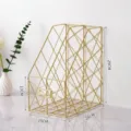 Schreibtisch-Organizer aus Golddraht und Zeitschriftenhalter für das Büro mit Maßen - Doppelschicht / 24x16x29cm / Gold