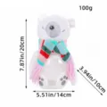 White polar bear Christmas candy jar with striped scarf and dimensions 20cm height - Polar Bear (U1-2)