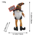 Halloween striped long-leg gnome plush doll with Happy Halloween sign, 28cm height - With Sign