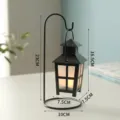 Portacandele nordico in ferro nero con supporto decorativo in metallo per la casa - Window Candle Holder / 10x23cm / Nero