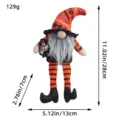 Halloween gnome doll with orange striped legs and black lantern, 28cm tall - With Lantern