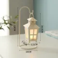 Portacandele in ferro bianco crema stile nordico lanterna luce notturna con dimensioni - Window Candle Holder / 10x23cm / Bianco