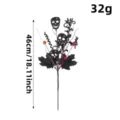 Schwarzer Halloween-Totenkopf-Blumenstecker für Partydeko, 46 cm/18,11 Zoll Höhe - Totenkopfstil / 46cm / Schwarz