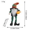 Halloween striped long-legged gnome doll with pumpkin decoration, 11 inches tall. - With Pumpkin