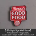 Vintage Amerikanischer Stil LED Metall Wandschild für Burger und Diner Dekoration - Amerikanischer Vintage-Stil (51038) / 33x5x40.6cm