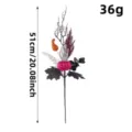 Halloween Blumenstecker mit magentafarbenem Kürbis und silberner Spinne, 51cm - Kürbiskopf Form / 51cm / Rosa