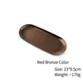 Durable red bronze oval stainless steel storage tray for candle tools 23x9.5cm size - Thickened Red Bronze Candle Tray (Ziplock Bag)