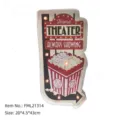 Vintage American style Home Theater popcorn metal LED wall sign with arrow indicator - HOME THEATER Popcorn Style (FML21314) / 20x4.5x43cm