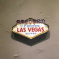 Vintage Industrie Las Vegas Leuchtschild Wanddeko mit LED-Leuchten für Bars - Antik-Silber
