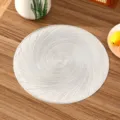 Elegant silver spiral pattern PVC heat-resistant placemat for stylish dining table - Style C (Swirl Lines) / Silver