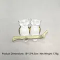 Creative European style hand-painted owl branch wall hook in white and gold finish - 2 Hooks / White/Gold