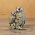 Vintage resin owl family figurine home decor ornament with 9cm height dimension marked - Owl Style C / Gray