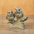 Vintage resin owl figurine sculpture for home shelf decor size 9cm x 9cm x 4.5cm - Owl Style D / Gray