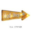 Retro-LED-Pfeilschild im amerikanischen Stil für Hot Dogs Wanddeko - Hot Dogs Pfeil Stil (FML7017) / Gelb