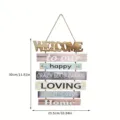 Rustic wooden welcome hanging plaque for home wall decor with warm quotes - American Country Style (7 Connected Planks) / 7 Connected Planks