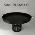 Eleganter Tortenständer aus schwarzem Eisen und Obsttablett mit Kugelgriffen 29.5x25x17cm - Geometrische Hohle Basis (MR2412-9)