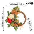 Artificial harvest wreath with pumpkin and hydrangea decorations, 45cm height. - Harvest Festival Pumpkin Wreath (J2-48)