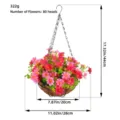 Cesto sospeso con fiori artificiali rosa e dimensioni per la decorazione di interni esterni - 80 Teste di Fiori / Fiore Rosa Cesto Appeso