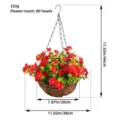 Cesto appeso di margherite rosse artificiali con 80 fiori di seta e fodera in cocco - 80 Teste di Fiori / Fiore Rosso Cesto Appeso