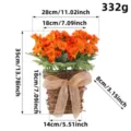 Autumn artificial orange sunflower basket wreath for front door decor, 35cm size - Orange Daisy