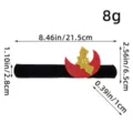 Halloween slap bracelet with glittery moon and bat design featuring product dimensions - One Size / AA2-21 Moon Bat