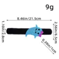Blue glittery shark Halloween slap bracelet for kids party favors with measurements - One Size / AA2-23 Blue Ghost