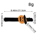 Halloween slap bracelet with pumpkin and witch hat design, total length 8.46 inches - One Size / AA2-24 Witch Hat Pumpkin