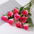 Detail of artificial pink and white avalanche roses with realistic silk petals - Rose Red