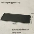 Eleganter minimalistischer großer schwarzer rechteckiger Eisentablett, 49x21 cm groß - L / Schwarz