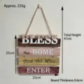 Rustic wooden hanging sign 'Bless This Home', 25x41cm size, country style wall decor - 25x41x0.6cm / Bless Style