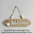 Rustic wooden Welcome door plaque with white heart detail and twine hanging rope - 3D Letter with Heart / 26x7.6cm / Wood Welcome