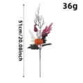 Dekorativer Halloween-Blumenstecker mit Kürbis, Skeletthand und dunklen Elementen - Kürbiskopf Form / 51cm / Orange