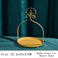 Elegant single-layer gold iron dessert stand for luxury wedding and birthday table decor - Carry Basket