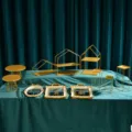 Luxury European style gold iron dessert stand and decorative tray set for wedding decor - New 11-Piece Set