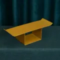 Modern brass iron cake stand for wedding dessert displays in gold matte finish - One-word Shape