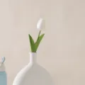 Single elegant white PU artificial tulip flower for Nordic style home decoration - White