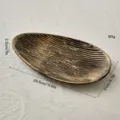 Elegant French style golden wood texture oval serving tray for snacks and home decor 29.5cm - Oval Egg Shape / Gold Brushed Black