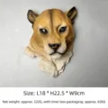 Realistic resin lioness head wall sculpture for creative home background wall decor - Yellow Leopard