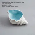 Elegante zeeblauwe schelpvormige keramische sieradenschaal voor ringen en meer - Middelgrote Slakstijl / Aqua