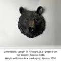 European style resin bear head wall sculpture for creative home decoration and bar decor. - Black Bear