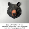 Realistic 3D black bear head resin wall hanging sculpture for home office and bar decor - Orange Nose Bear