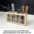 Wooden cutlery organizer for spoons, knives, and forks with clear display window. - Transparent Window Style / Wood Color