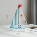 Nautisches mediterranes Holzsegelschiff Modell für die Heimdekoration 22x16x3,5cm - Hellblau Groß (Ruderschmuck)