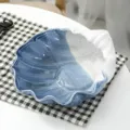 Vassoio portagioie mediterraneo in ceramica a forma di conchiglia blu - Piatto a Conchiglia