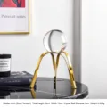 Boule de cristal avec support en arche dorée pour décor d'intérieur moderne, modèle bas 16cm - 16x13x10cm / Arche Dorée Petite