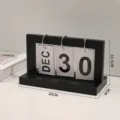 Modern black wooden desktop flip calendar display for office and home decor 20x11.5cm - Black Flip Calendar