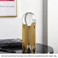 Luxury crystal ball ornament with gold panpipe-style metal base for home decoration - 22.5x8.5x8.5cm / Golden Tube Small